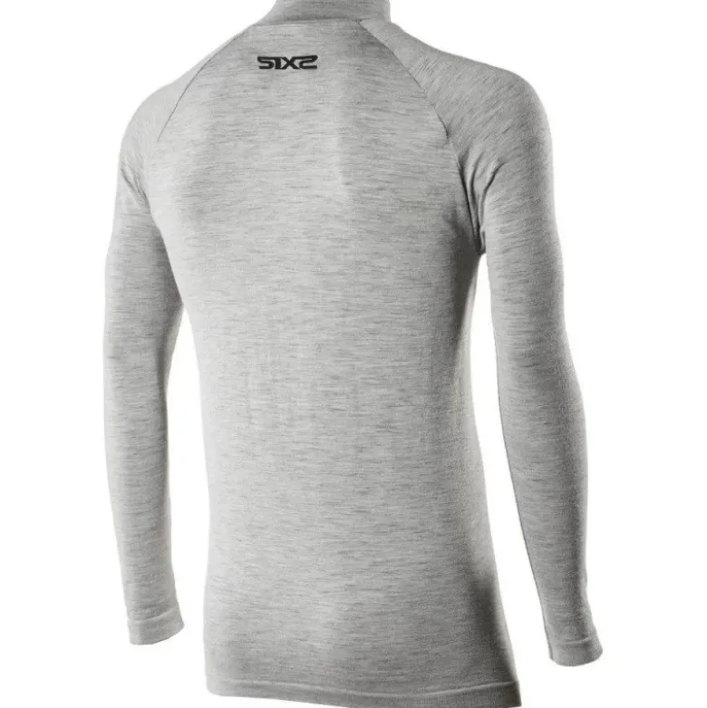 Maglia Tecnica Termica Lupetto Con Zip Sixs TS13-MERINOS Wool Grey