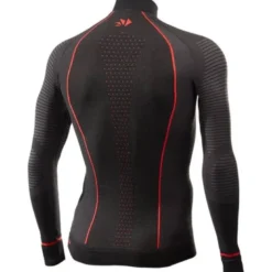 Maglia Tecnica Termica Lupetto Con Zip Unisex Sixs TS13W-CU Nero Rosso