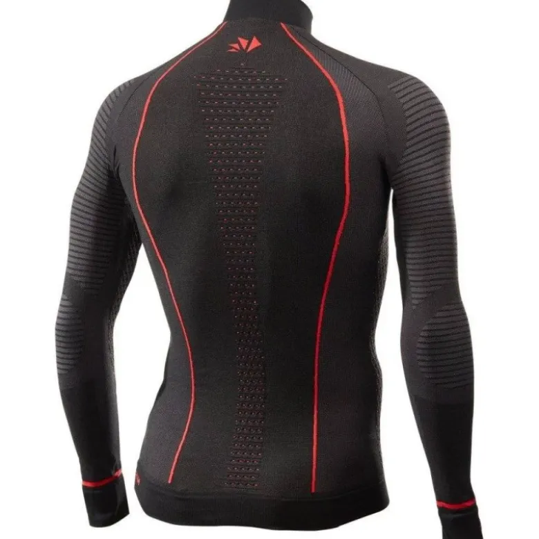 Maglia Tecnica Termica Lupetto Con Zip Unisex Sixs TS13W-CU Nero Rosso