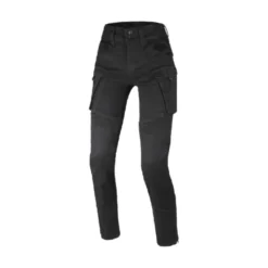 Pantaloni Donna In Tessuto e Jeans Macna Duplan Easy Fit Nero Accorciato