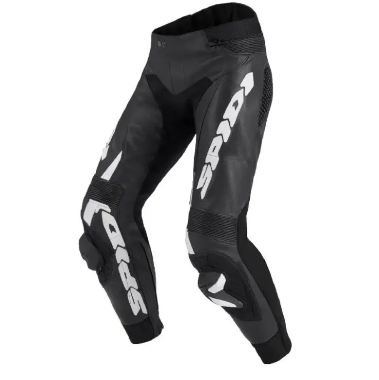 Pantaloni in Pelle Spidi Rr Pro Warrior Nero/Bianco
