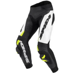 Pantaloni in Pelle Spidi Rr Pro Warrior Nero/Giallo Fluo