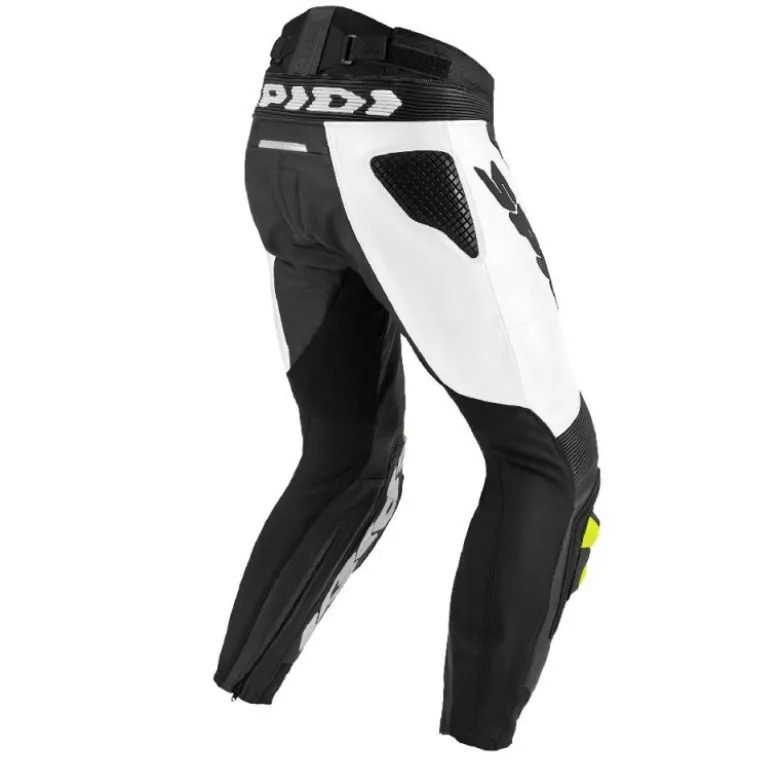 Pantaloni in Pelle Spidi Rr Pro Warrior Nero/Giallo Fluo