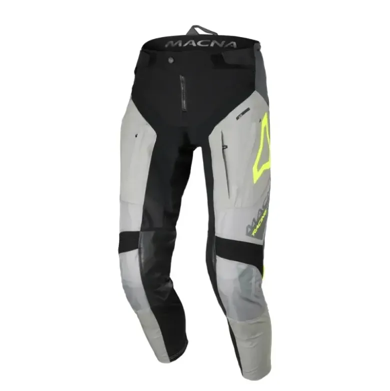Pantaloni In Pelle Unisex Fuoristrada Macna Chameleon-1 Grigio Giallo