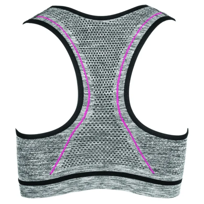 Reggiseno Donna Tecnico Riday Ultra Traspirante e Antiodore Grigio Melange Rosa