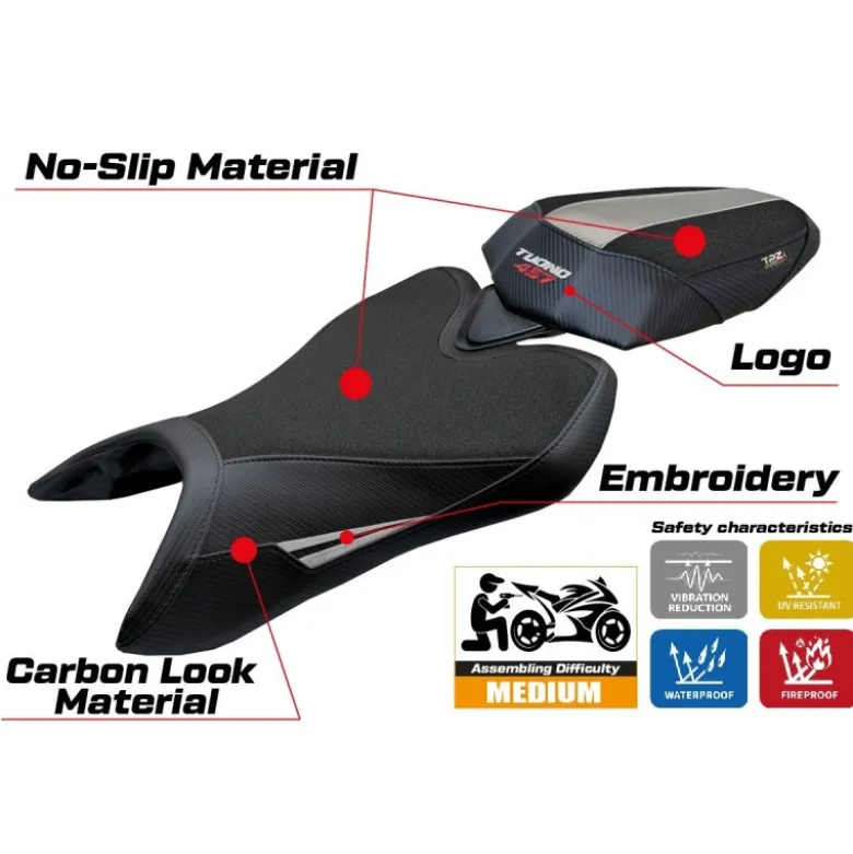 Rivestimento sella compatibile - Aprilia Tuono 457 2025 - mod Vignesh Ultragrip