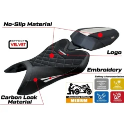 Rivestimento sella compatibile - Aprilia Tuono 457 2025 - mod Vignesh Velvet Special Edition