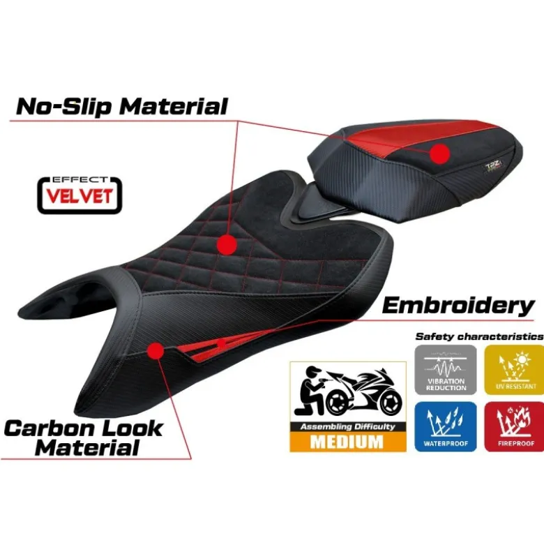 Rivestimento sella compatibile - Aprilia Tuono 457 2025 - mod Vignesh Velvet Special Edition