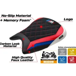 Rivestimento sella compatibile - BMW M 1000 RR 2023-2025 - mod Melk Velvet Comfort System