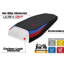 Rivestimento sella compatibile - BMW M 1000 RR 2023-2025 - mod Riesa Ultragrip