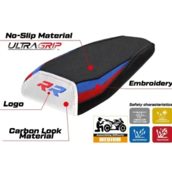 Rivestimento sella compatibile - BMW M 1000 RR 2023-2025 - mod Riesa Ultragrip