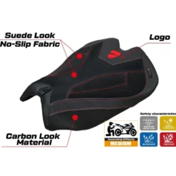 Rivestimento sella compatibile - Ducati Panigale V4 2025 - mod Argenta Velvet