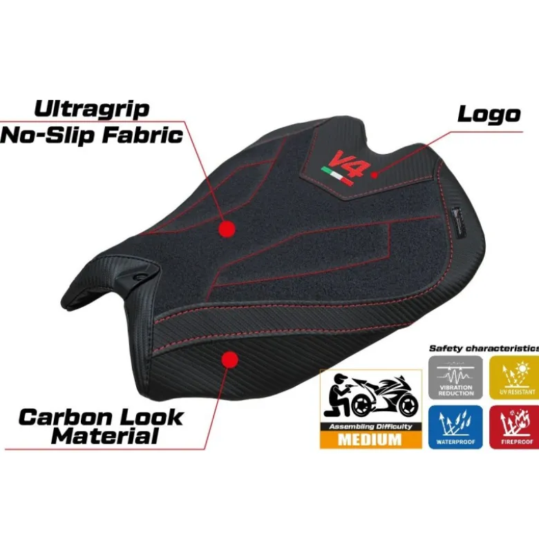 Rivestimento sella compatibile - Ducati Panigale V4 2025 - mod Argenta High Ultragrip