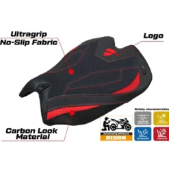 Rivestimento sella compatibile - Ducati Panigale V4 2025 - mod Argenta High Ultragrip