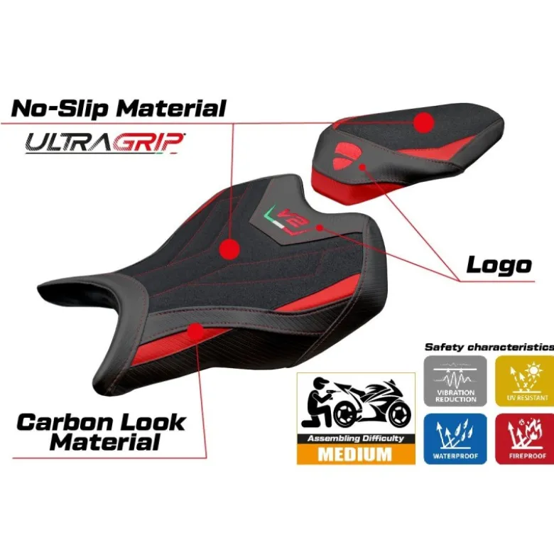 Rivestimento sella compatibile - Ducati Panigale V2 2025 - mod Asia Ultragrip