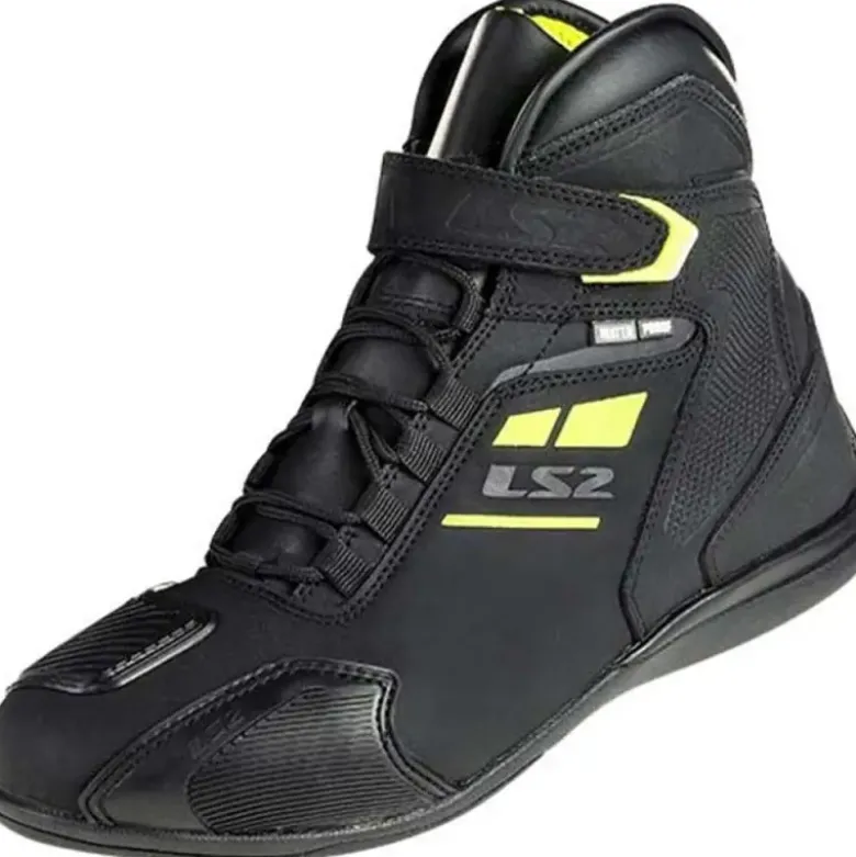 Scarpe Moto Donna Ls2 Garra WP Nero H-V Giallo