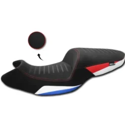 Sella Comfort Ribassata 2,5Cm Per Bmw F 900 Xr E F 900 R Blu E Bianco E Dettagli Rossi