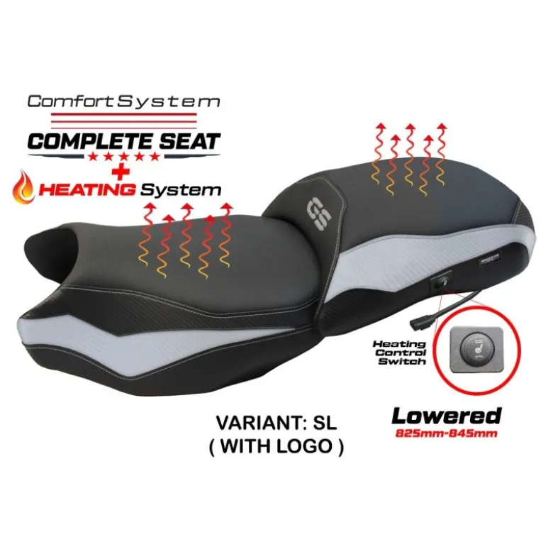 Sella completa compatibile - BMW R 1250 GS 2019-2023 - mod Paphos Heating Complete Comfort Seat - Ribassata