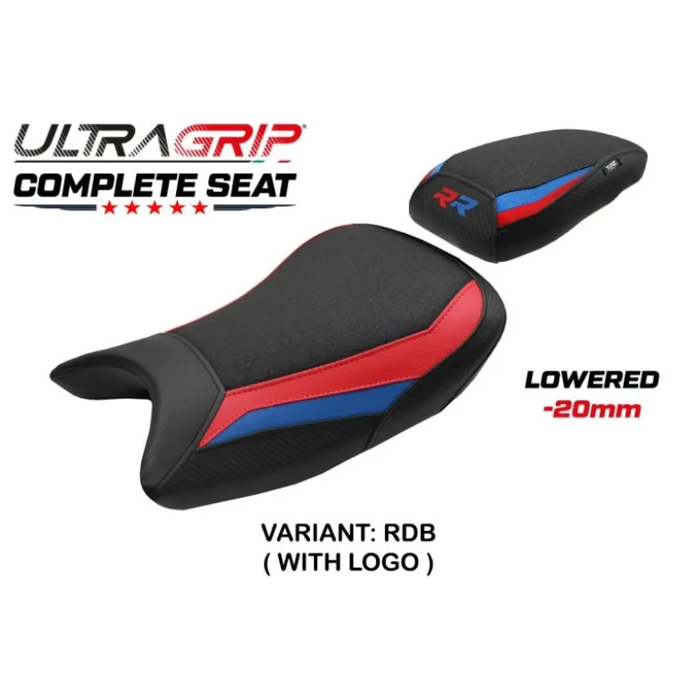 Sella completa compatibile - BMW S 1000 RR 2019-2025 - mod Varel Ultragrip - Ribassata