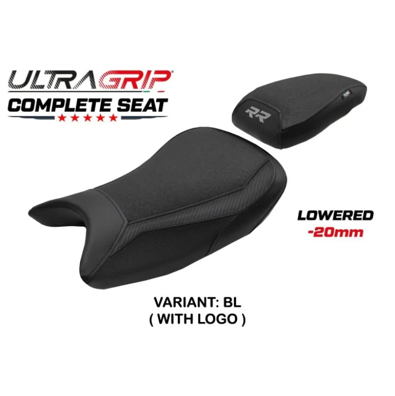 Sella completa compatibile - BMW S 1000 RR 2019-2025 - mod Varel Ultragrip - Ribassata