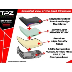 Sella completa compatibile - Honda Africa Twin 1100 2020-2025 - mod Asmara Comfort System - Standard