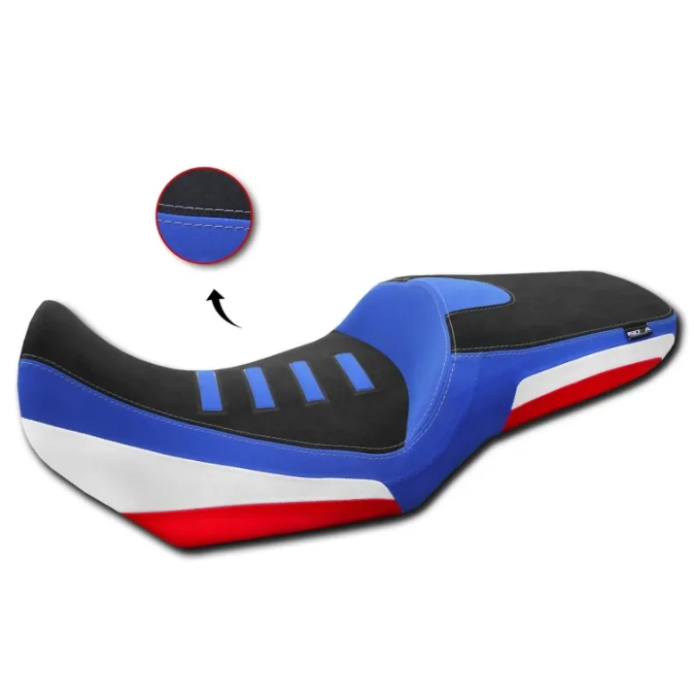 Sella Isotta Isotta Per Honda Transalp Xl750 2023 Nera, Blu E Bianco Con Dettagli Rossi