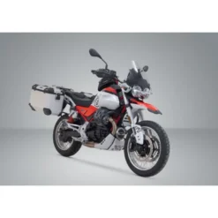 Sistema valigie in alluminio TRAX ADV Sw-Motech Argento. 45/45 l. Moto Guzzi Stelvio (23-).