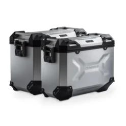 Sistema valigie in alluminio TRAX ADV Sw-Motech Argento. 45/45 l. Moto Guzzi Stelvio (23-).