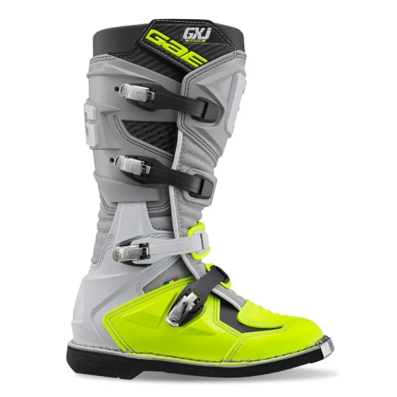 Stivali Moto Bambino Gaerne GXJ Grigio Giallo Fluo