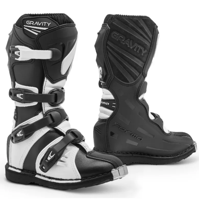 Stivali Moto Cross Bambino Forma Gravity Nero Bianco