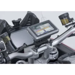 Supporto navigatore per manubrio Sw-Motech Nero. Ducati Multistrada V4 (20-), V2 (24-).