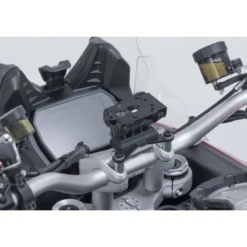 Supporto navigatore per manubrio Sw-Motech Nero. Ducati Multistrada V4 (20-), V2 (24-).