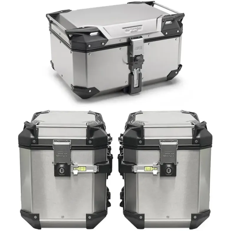 Tris Valigie Givi Trekker Outback Evo OBKE58A con Coppia Valigie Givi OBKE48APACK2