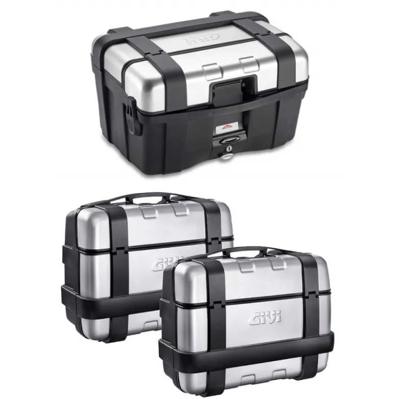 Tris Valigie Givi Trekker TRK46N con Coppia Valigie Givi TRK33PACK2