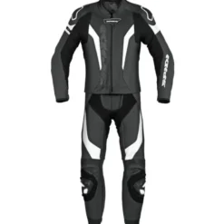Tuta Divisa In Pelle Spidi Laser Touring Bianco Nero Accorciata - CAMPIONARIO
