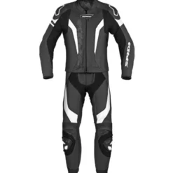 Tuta Divisa In Pelle Spidi Laser Touring Bianco Nero Accorciata