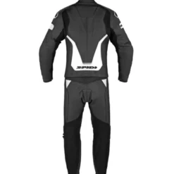 Tuta Divisa In Pelle Spidi Laser Touring Bianco Nero Allungata