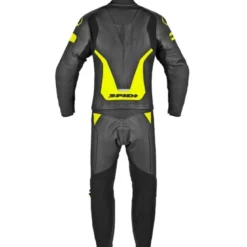 Tuta Divisa In Pelle Spidi Laser Touring Nero Giallo Fluo