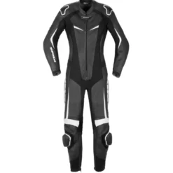 Tuta Donna Intera In Pelle Spidi Track Lady Perforated Pro Nero Bianco