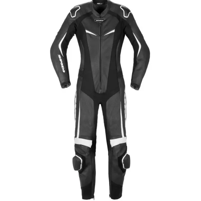 Tuta Donna Intera In Pelle Spidi Track Lady Perforated Pro Nero Bianco