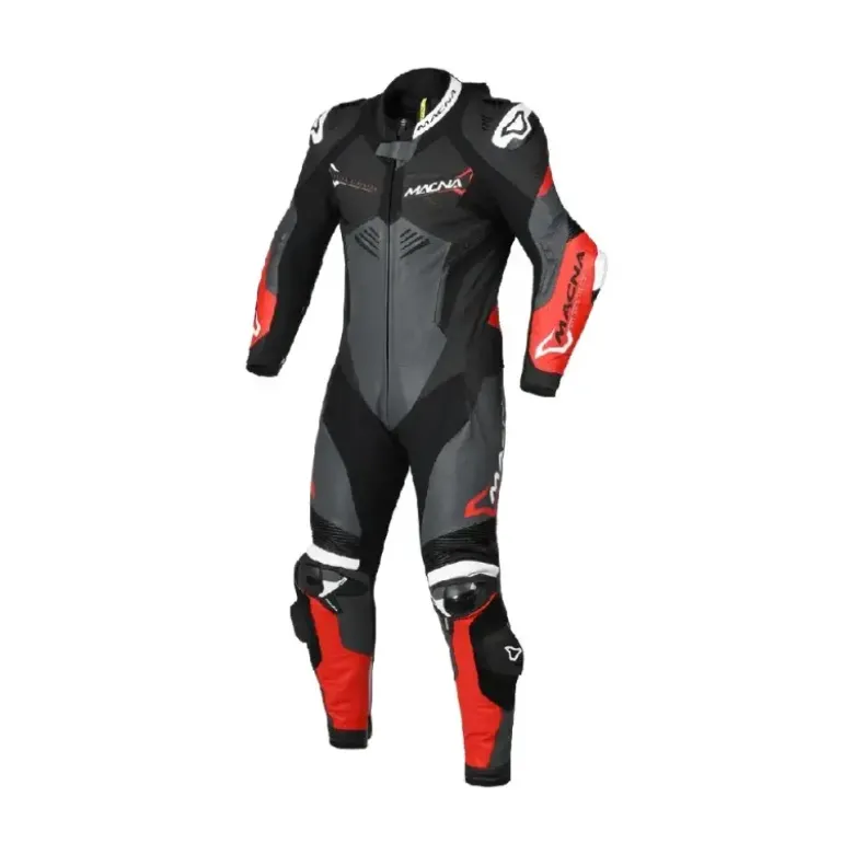 Tuta Intera In Pelle Macna Chromiq 1pc Nero Rosso