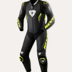 Tuta Intera In Pelle Revit Argon 3 Nero Giallo Neon