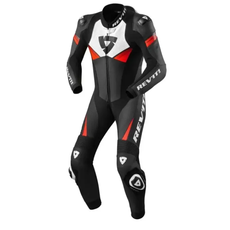 Tuta Intera In Pelle Revit Argon 2 Nero Rosso