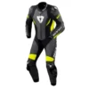 Tuta Intera In Pelle Revit Control Nero Giallo Neon