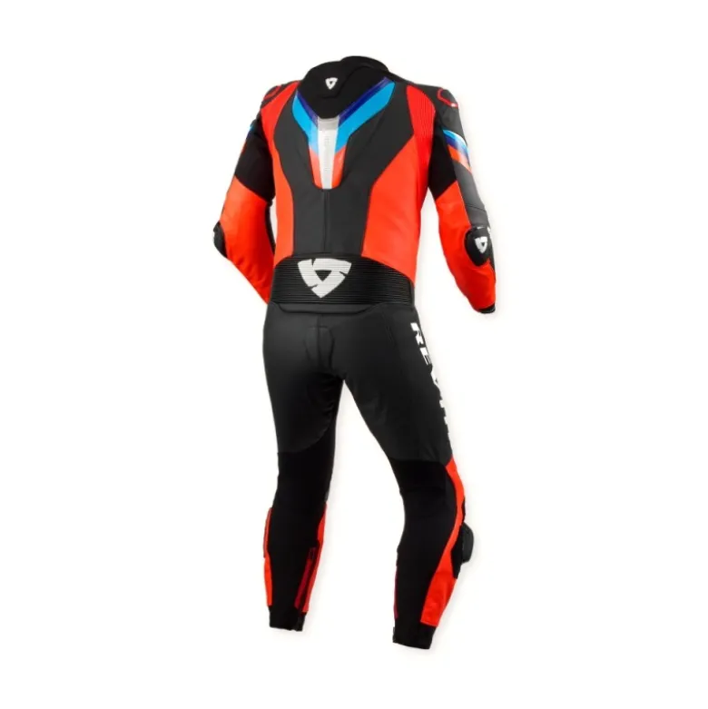 Tuta Intera In Pelle Revit Quantum 3 Neon Rosso Nero
