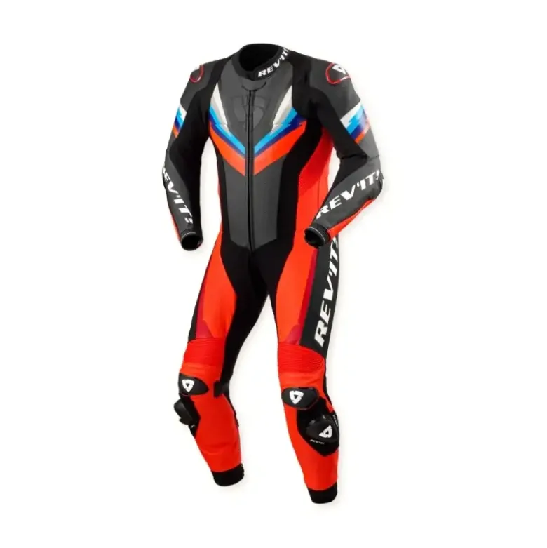 Tuta Intera In Pelle Revit Quantum 3 Neon Rosso Nero