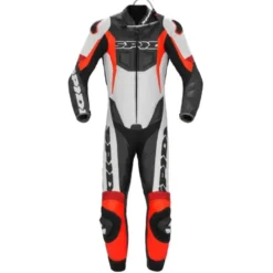 Tuta Intera In Pelle Spidi Sport Warrior Perforated Pro Nero Rosso