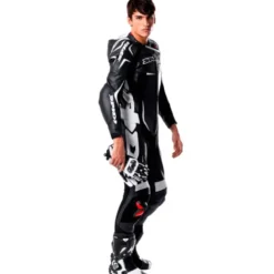 Tuta Intera In Pelle Spidi Track Wind Pro Nero Bianco