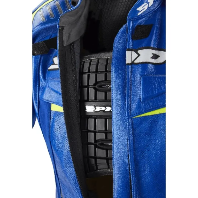 Tuta Intera In Pelle Spidi Track Wind Replica Evo Blu Giallo
