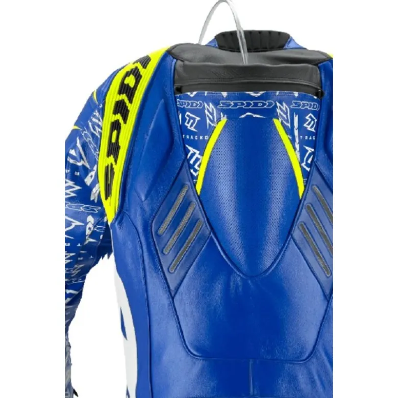Tuta Intera In Pelle Spidi Track Wind Replica Evo Blu Giallo